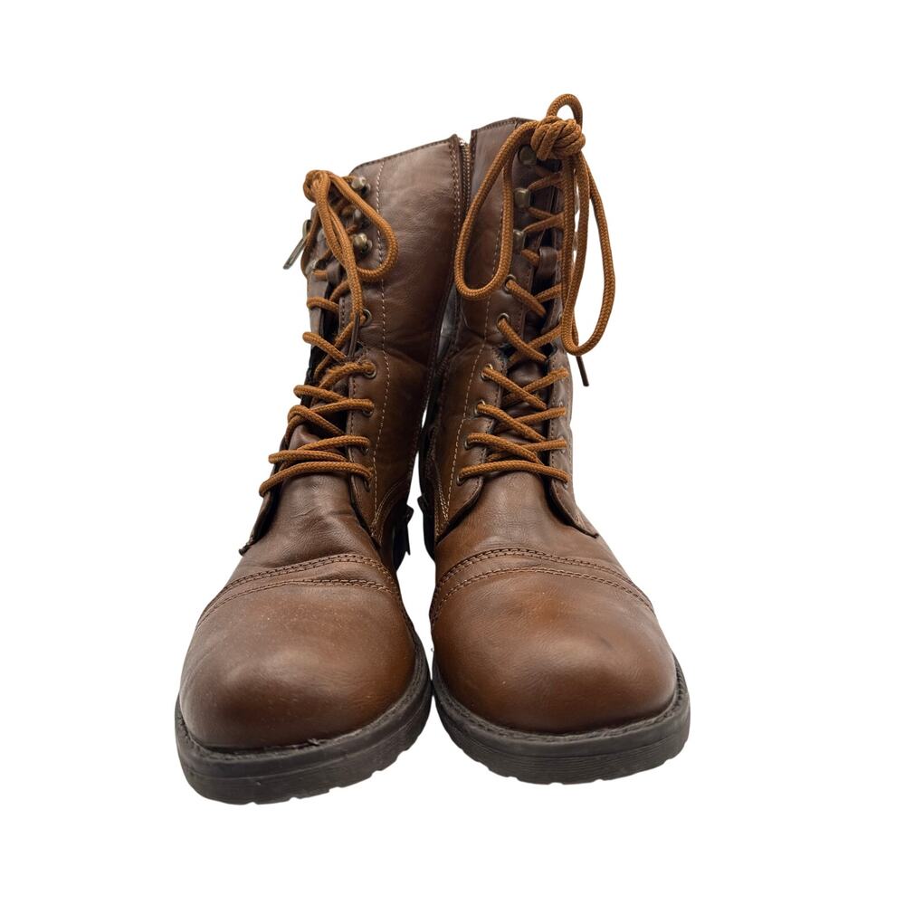 Red Circle Mid Calf combat boots Women's Size 7